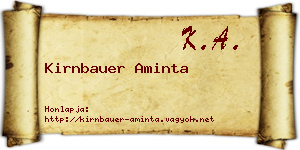 Kirnbauer Aminta névjegykártya